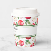 Gobelets En Papier Grandes vertes et pommes rouges personnalisables (Gauche)