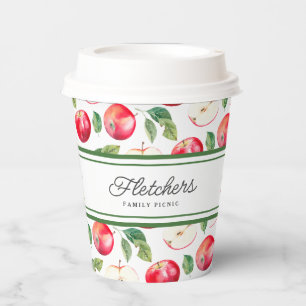 Gobelets En Papier Grandes vertes et pommes rouges personnalisables