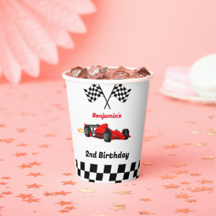 Gobelets En Papier Grandir DEUX Fast Race Car Boy 2e anniversaire