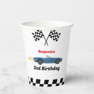 Gobelets En Papier Grandir DEUX Fast Race Car Boy 2e anniversaire