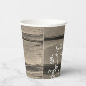Gobelets En Papier Grange Rustique Bois Fleurs Blanches Mariage Champ (Droite)