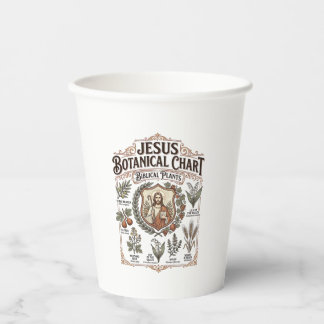 Gobelets En Papier Graphique botanique de Jésus Plantes bibliques Jés