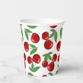Gobelets En Papier Graphique de cerises rouges sur tout le Motif (Droite)
