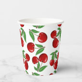 Gobelets En Papier Graphique de cerises rouges sur tout le Motif (Recto)