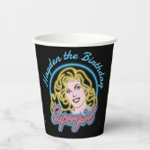 Gobelets En Papier Graphique des lumières de Neon Retro Supergirl (Recto)