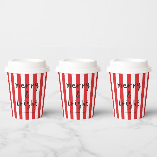 Gobelets En Papier Graphique moderne minima Noël rouge et blanc (Multi)