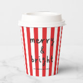 Gobelets En Papier Graphique moderne minima Noël rouge et blanc (Verso)