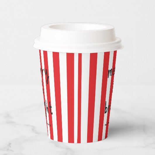 Gobelets En Papier Graphique moderne minima Noël rouge et blanc (Droite)