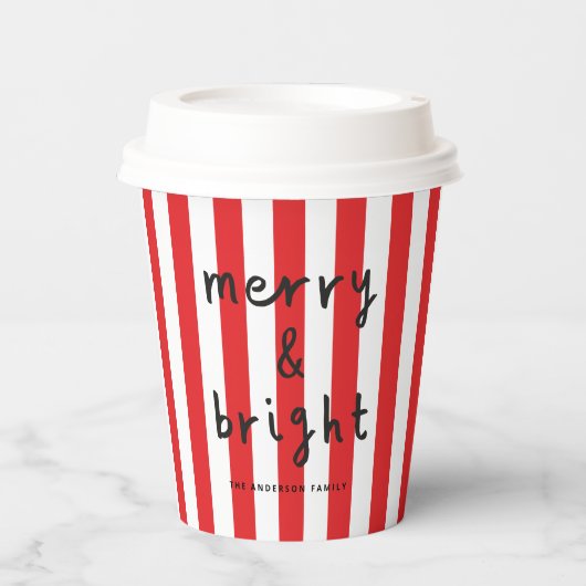 Gobelets En Papier Graphique moderne minima Noël rouge et blanc (Recto)
