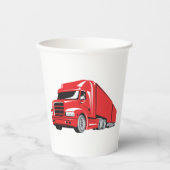 Gobelets En Papier Gras Red Semi-Truck Big Rig Trucker (Recto)