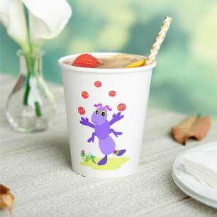 Gobelets En Papier Grasshopper violet Jongler amusant Créature
