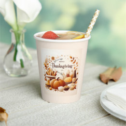Gobelets En Papier Grateful Festin Thanksgiving