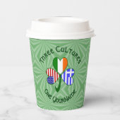 Gobelets En Papier Greece Ireland USA Shamrock Personalized Text  (Verso)