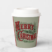 Gobelets En Papier Green 1876 Merry Christmas (Verso)