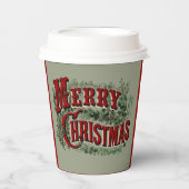 Gobelets En Papier Green 1876 Merry Christmas (Recto)