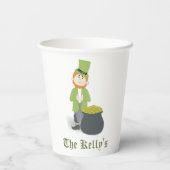 Gobelets En Papier Green and Gold St. Patricks Day Custom (Verso)