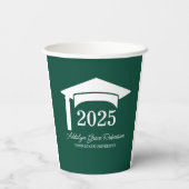 Gobelets En Papier Green College University Classe Casquette de 2025 (Verso)