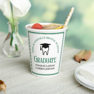 Gobelets En Papier Green Dental School Custom Graduation Party