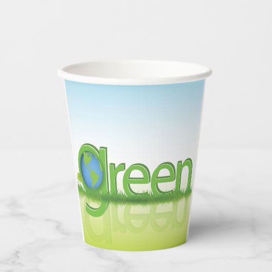 Gobelets En Papier Green Earth World (Recto)