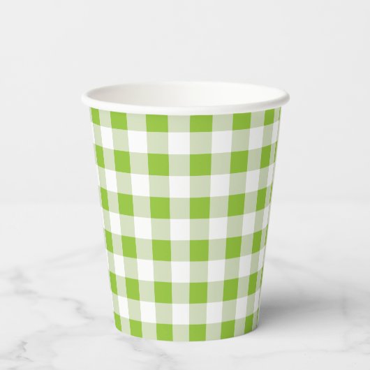 Gobelets En Papier Green En vichy Check Summer Pique Papier Coupe (Verso)