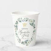 Gobelets En Papier Green Eucalyptus Botanical Graduical Party (Recto)