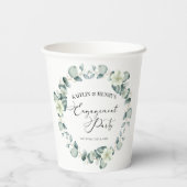 Gobelets En Papier Green Eucalyptus Feuille Botanical Engagement Part (Verso)