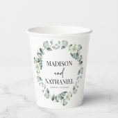 Gobelets En Papier Green Eucalyptus Feuille Verdure Mariage botanique (Verso)