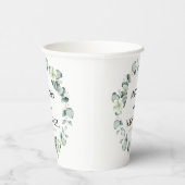Gobelets En Papier Green Eucalyptus Feuille Verdure Mariage botanique (Droite)
