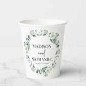 Gobelets En Papier Green Eucalyptus Feuille Verdure Mariage botanique (Recto)