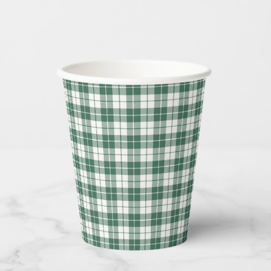 Gobelets En Papier Green Gingham Plaid Gender Neutral (Recto)