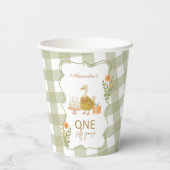 Gobelets En Papier Green Gingham Silly Goose 1st Birthday (Verso)