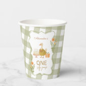 Gobelets En Papier Green Gingham Silly Goose 1st Birthday (Recto)