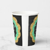 Gobelets En Papier Green Gold Floral Graduation Party (Droite)