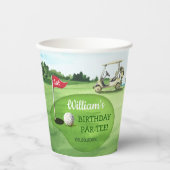 Gobelets En Papier Green Golf 1er Anniversaire Par tee (Recto)