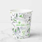Gobelets En Papier Green Golf Icons Motif (Verso)