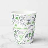 Gobelets En Papier Green Golf Icons Motif (Gauche)
