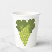 Gobelets En Papier Green Grapes Vine Leaves Fresh Fruit (Recto)