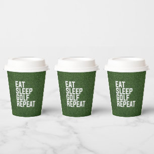 Gobelets En Papier Green Grass pour la partie de golfeur manger somme