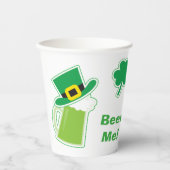 Gobelets En Papier Green Irish Beer Me St Patrick's Day (Recto)