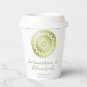 Gobelets En Papier Green Lace Mandala Wedding (Verso)