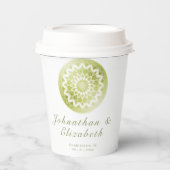 Gobelets En Papier Green Lace Mandala Wedding (Recto)