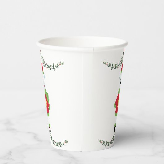 Gobelets En Papier Green Leaf on White Minimal Holiday Paper Cup (Droite)