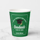 Gobelets En Papier Green Modern Graduate Custom 2025 Graduation Party (Recto)