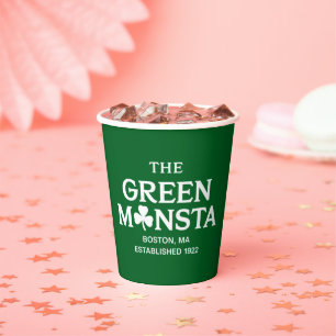Gobelets En Papier Green Monsta Boston Green Monstah cadeau de baseba