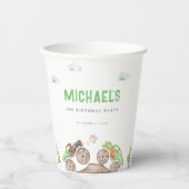 Gobelets En Papier Green Monster Trucks Jam Anniversaire (Recto)