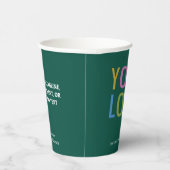Gobelets En Papier Green Paper Cups Custom Company Logo Branded 8 oz (Droite)
