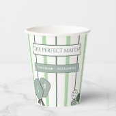 Gobelets En Papier Green Perfect Match Couples Bridal Shower (Recto)