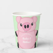 Gobelets En Papier Green Pig Baby (Verso)