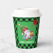 Gobelets En Papier Green Plaid Christmas Gnome (Verso)