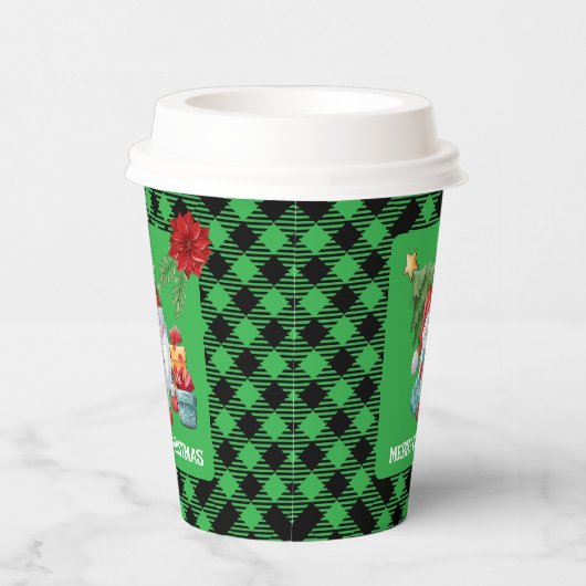 Gobelets En Papier Green Plaid Christmas Gnome (Droite)
